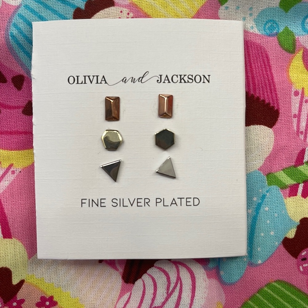 3 Fine Silver Plated Shape Earrings!!